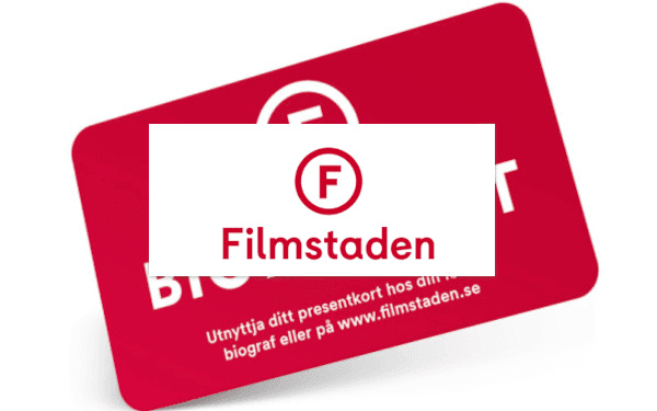 Bild på presentkort och Filmstadens logotyp