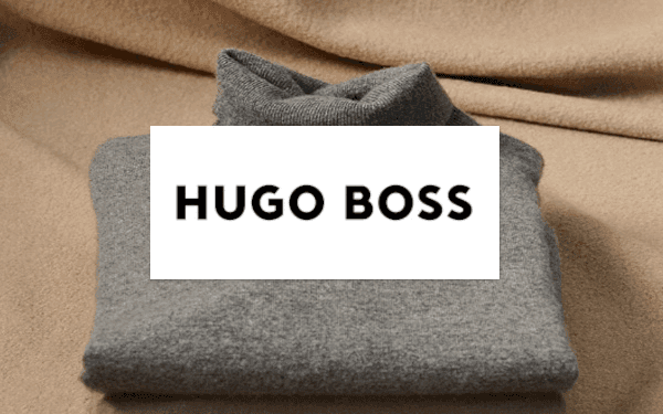 Bild på tröja och Hugo Boss logotyp
