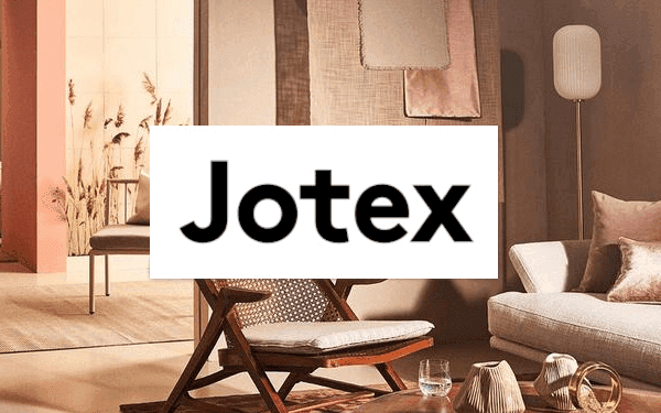Bild på heminredning och Jotex logotyp