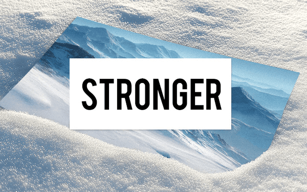 Bild på kort och Strongers logotyp