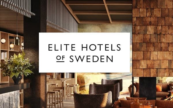 Inomhusmiljö och Elite hotels logotyp