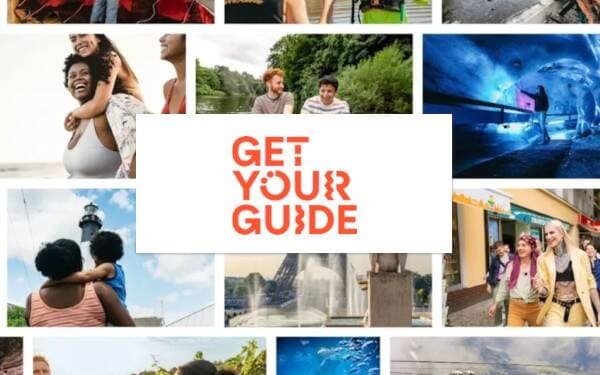 Olika foton och Get your guide logotyp
