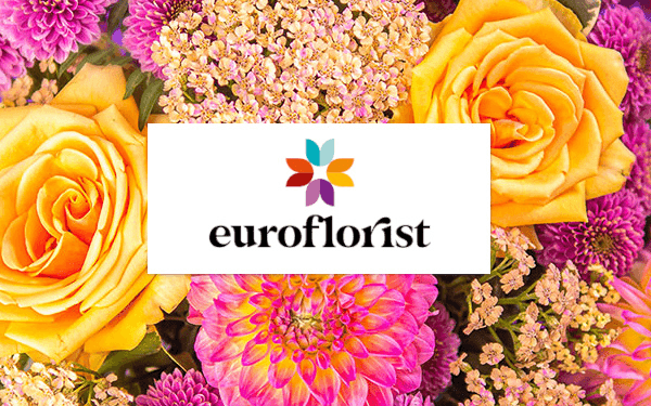 Blombukett och Euroflorist logotyp