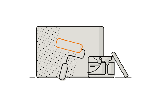 Illustration av lån med hus, bil och flygplan